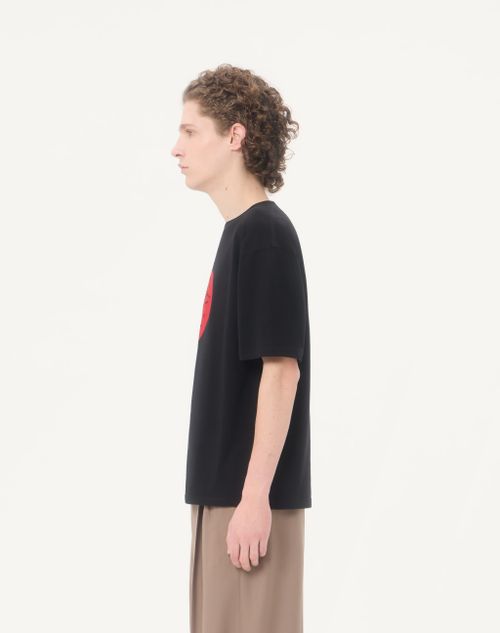 Valentino - Valentino Cotton T-shirt With Panther Print - Black/red - Man - T-shirts And Sweatshirts